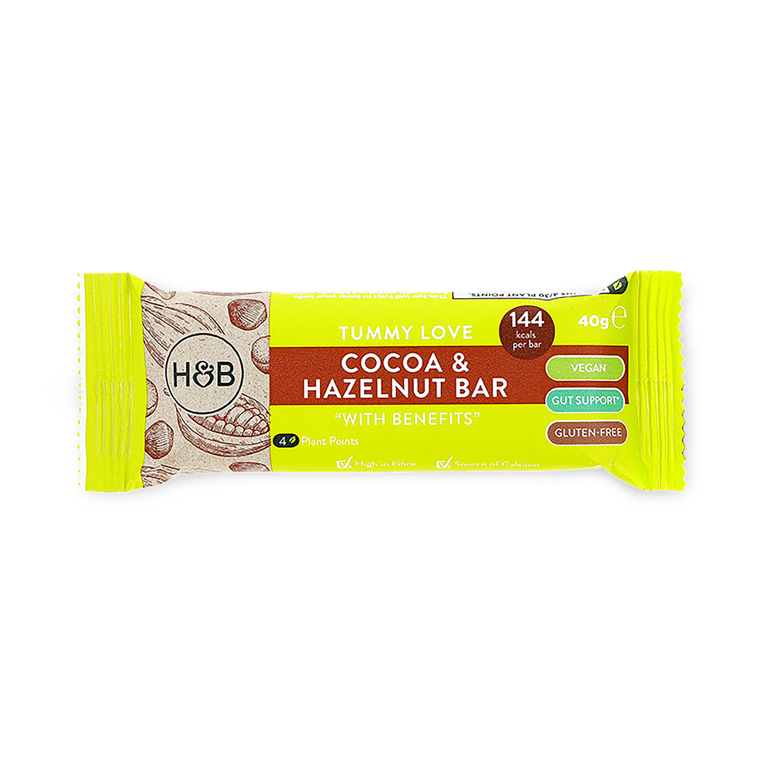 Holland Barrett Tummy Love Cocoa Hazelnut Bar with Benefits 40g