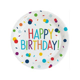 Amscan Paper Confetti Birthday Disposable Plate (Pack of 8)