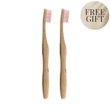 Dr Botanicals Bamboo Toothbrush Pink Twin Value Savings Pack