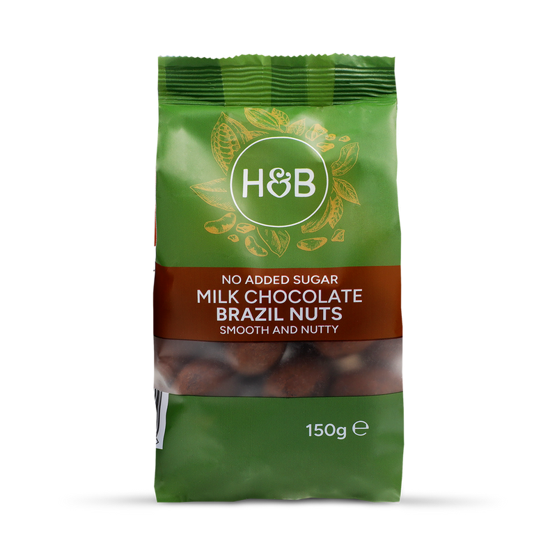Holland Barrett No Added Sugar Milk Chocolate Brazil Nuts 150g