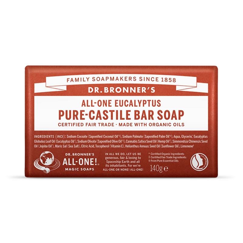 Dr Bronner All-One Eucalyptus Pure-Castile Bar Soap 140g