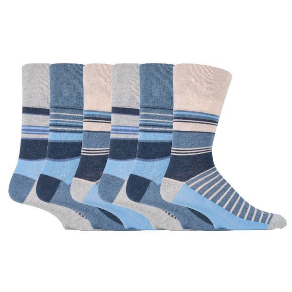 Gentle Grip 6 Pairs Mens Non Elastic Socks - 6-11 UK