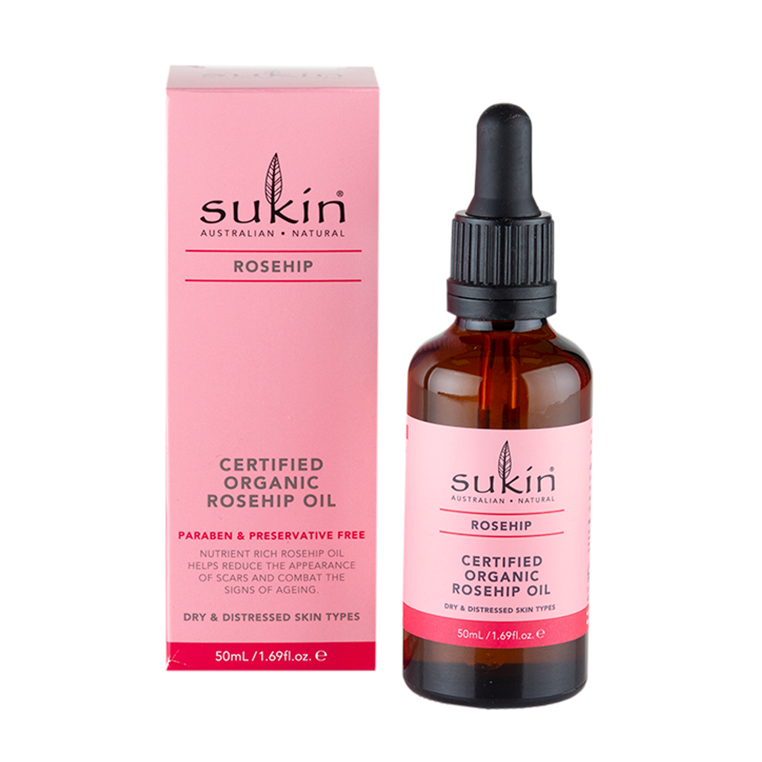 Organic Rosehip Face and Body Oil for Dry Skin 50ml