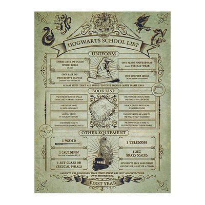 Material: Canvas, Wood. Design: Hogwarts, List, Sorting Hat. 100% Officially Licensed. Packaging: Shrink Wrapped.