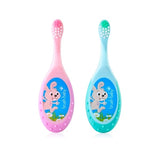 Brush Baby FlossBrush™ Toothbrush (0-3 Yrs) Double Pack - Pink & Teal