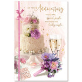 Simon Elvin On Your Anniversary Cake Card (Pack of 6)