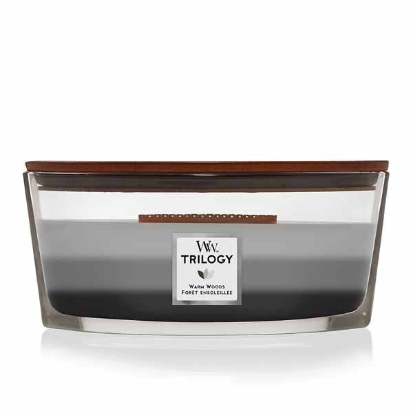 Woodwick Large Hourglass Trilogy Warm Woods Candle 22oz