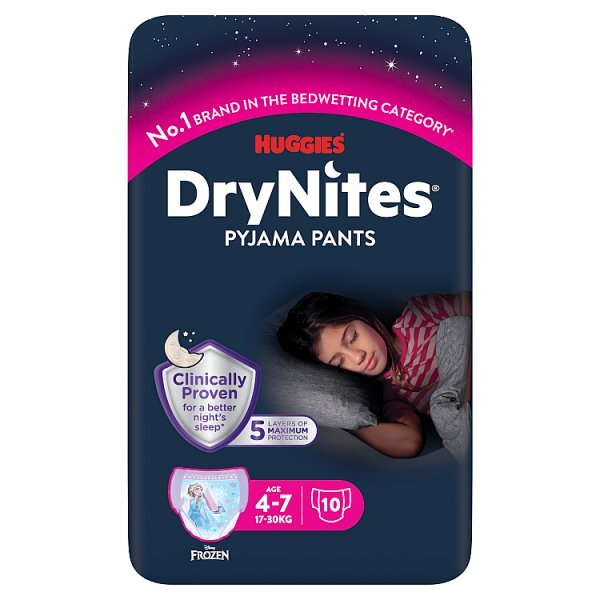 Huggies DryNites 4-7 Years Girl's Pyjama Pants x 10