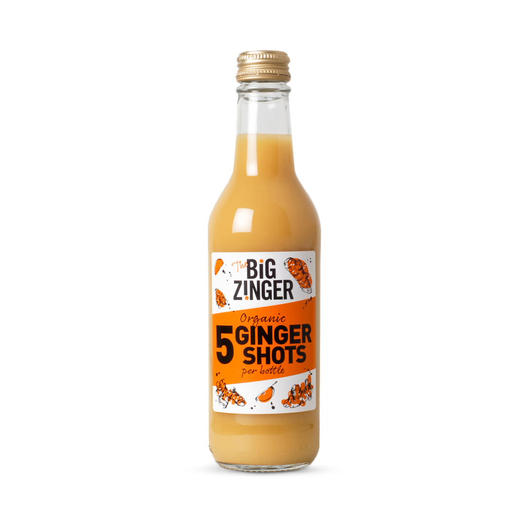 James White Drinks Big Zinger Organic Apple Ginger Juice 330ml 5x Shots