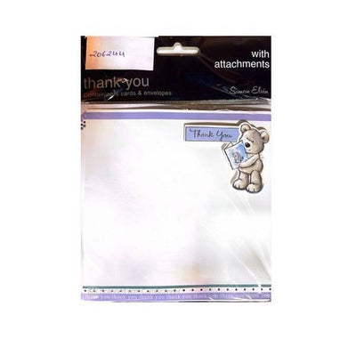Carte de remerciement Simon Elvin Ours en peluche (Lot de 6)