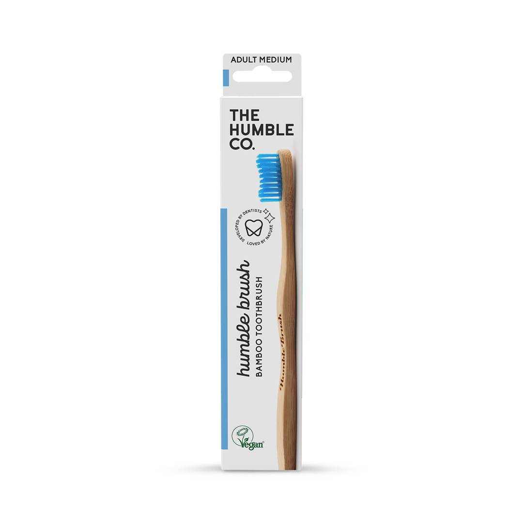 Humble Bamboo Adult Medium Bristle Toothbrush Blue Purple White or Green