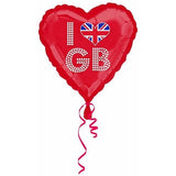 Amscan I Heart GB Foil Balloon