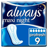 Always Maxi Night Sanitary Towels x9