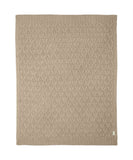 Mamas & Papas cable knit blanket in mocha, organic cotton baby blanket (British brand)