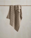 Mamas & Papas cable knit blanket in mocha, organic cotton baby blanket (British brand)