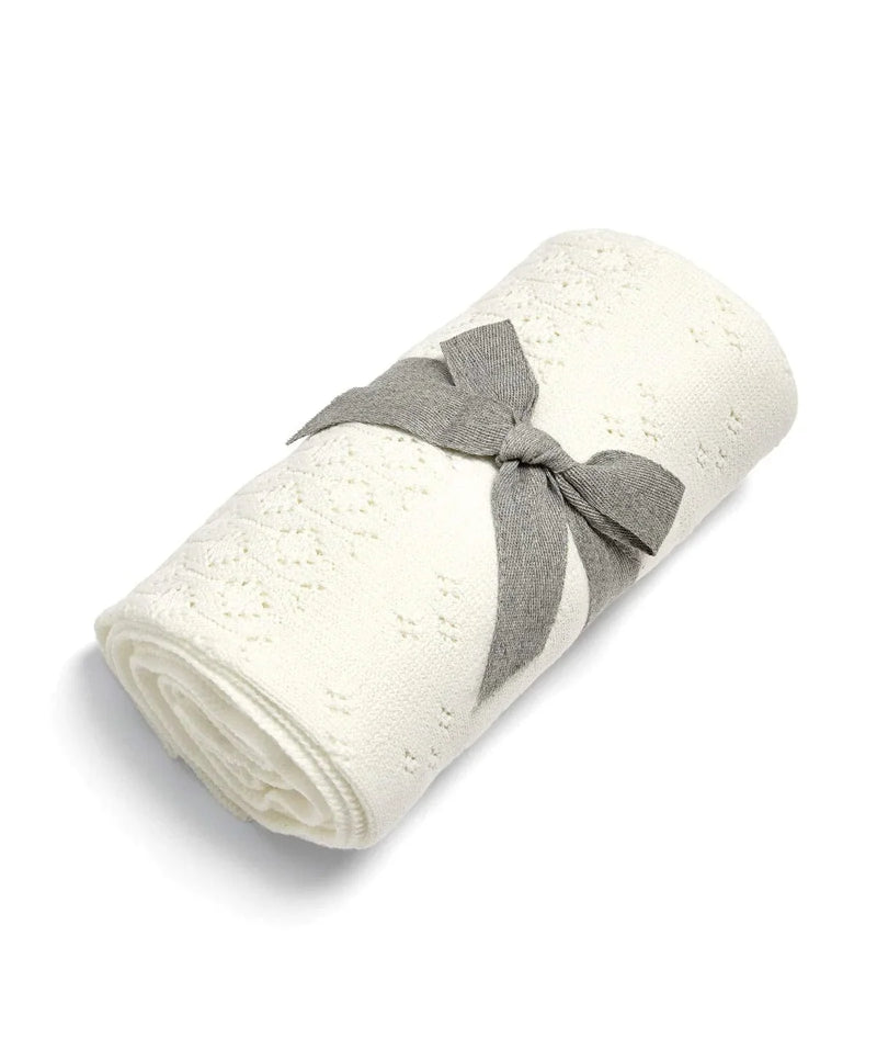Mamas & Papas Pointelle knitted blanket 90x90cm, imported from the UK