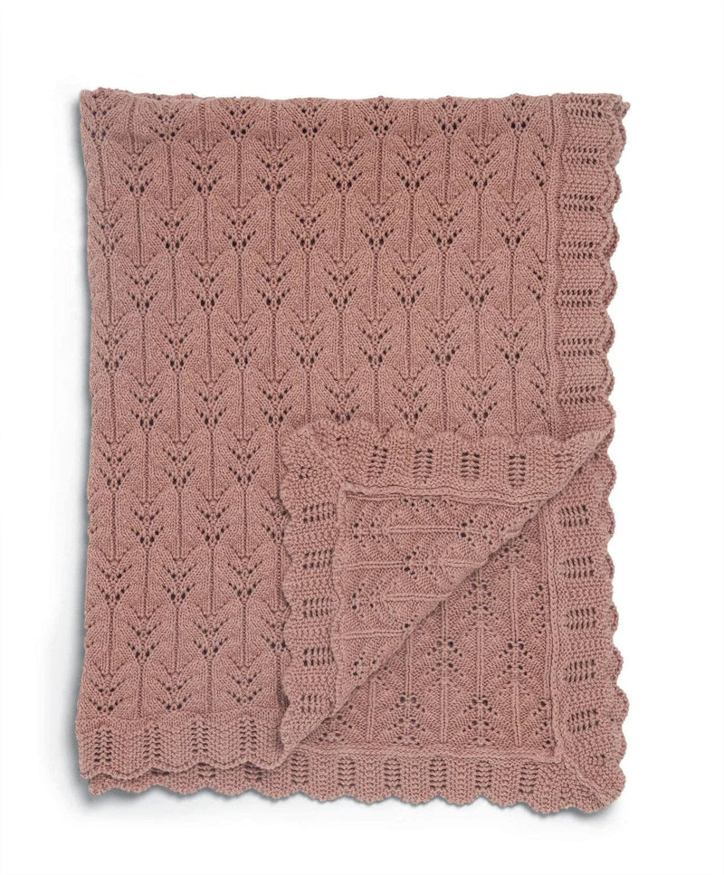 Mamas & Papas knitted baby blanket in Wildflower dusty peony, UK version