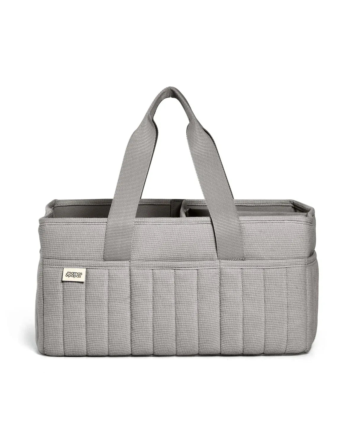 Mamas & Papas grey waffle nappy caddy with handles (British brand)