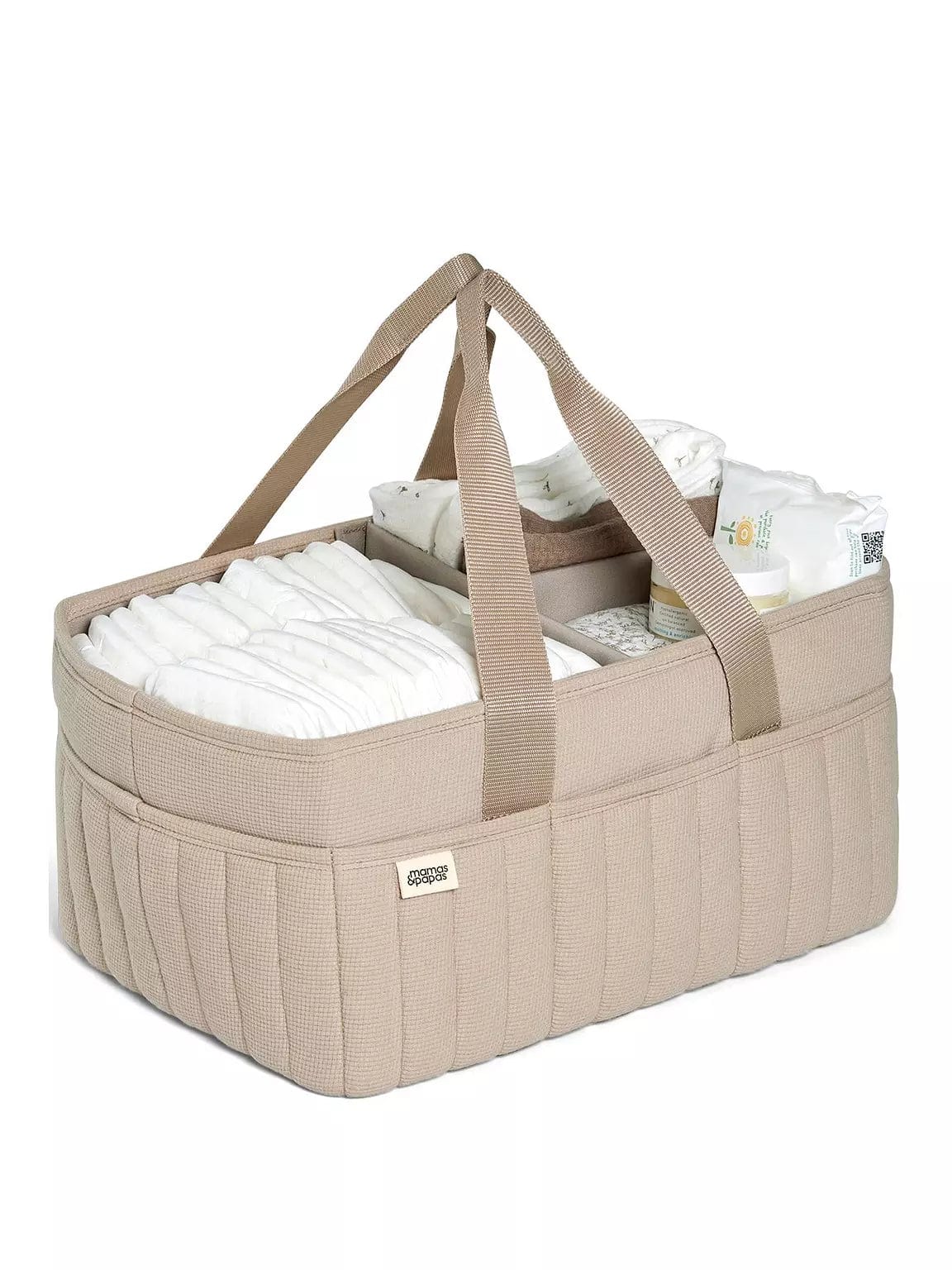 Mamas & Papas nappy caddy neutral waffle fabric - British product