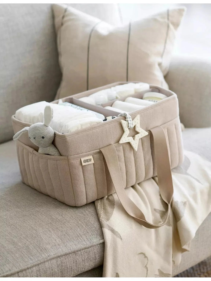 Mamas & Papas nappy caddy neutral waffle fabric - British product