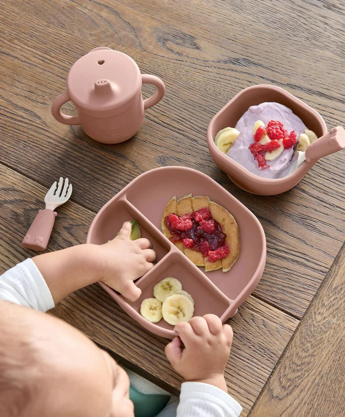 Mamas & Papas silicone weaning set in Melba, imported from the UK