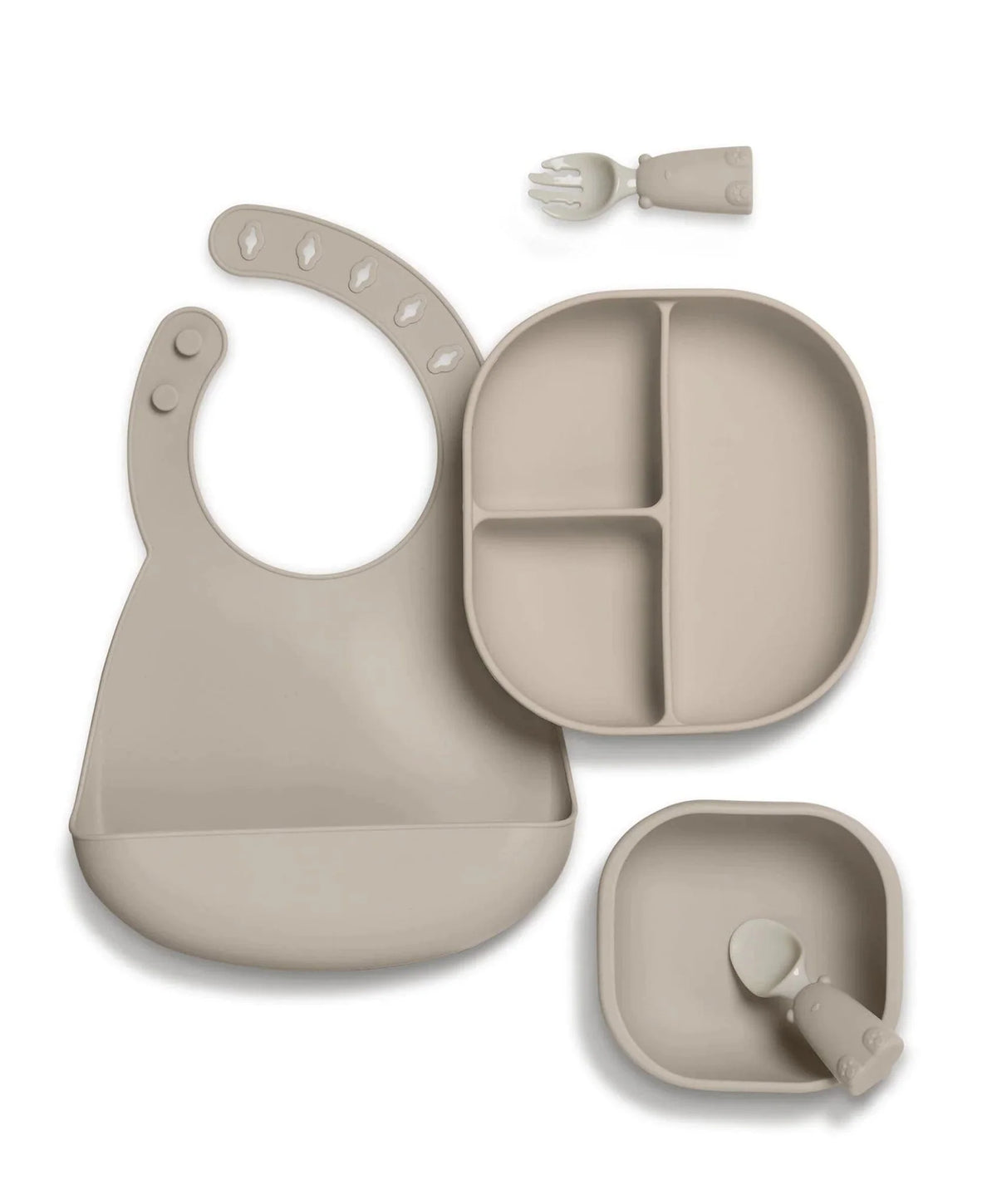 Mamas & Papas silicone weaning set in Truffle (British brand)