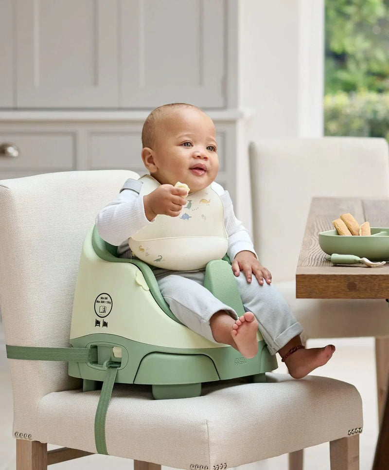 Mamas & Papas silicone bibs 2 pack in Dino Teal (British brand)