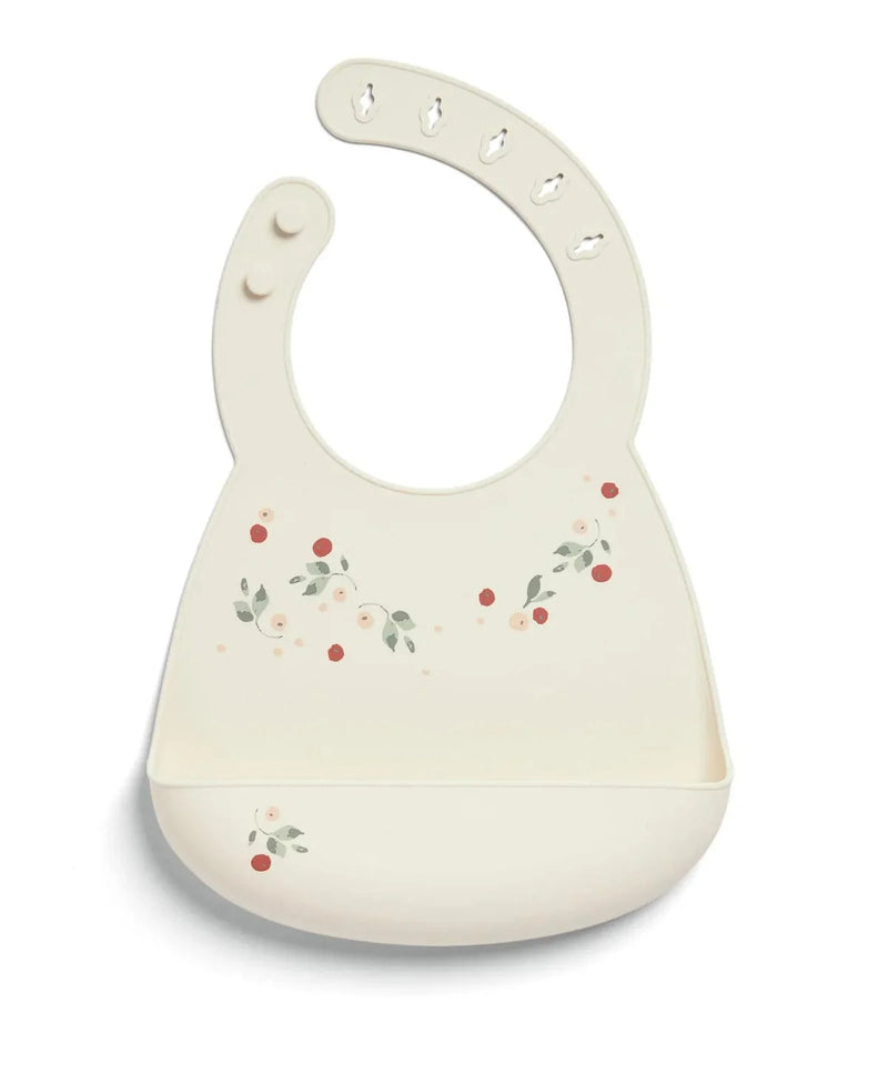 Mamas & Papas silicone bibs 2-pack floral berry, imported from the UK