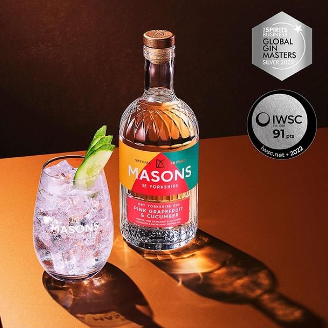 Masons of Yorkshire Pink Grapefruit &amp;amp; Cucumber Gin   70cl