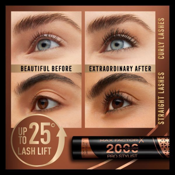 Max Factor 2000 Calorie Pro Stylist Mascara Black Brown