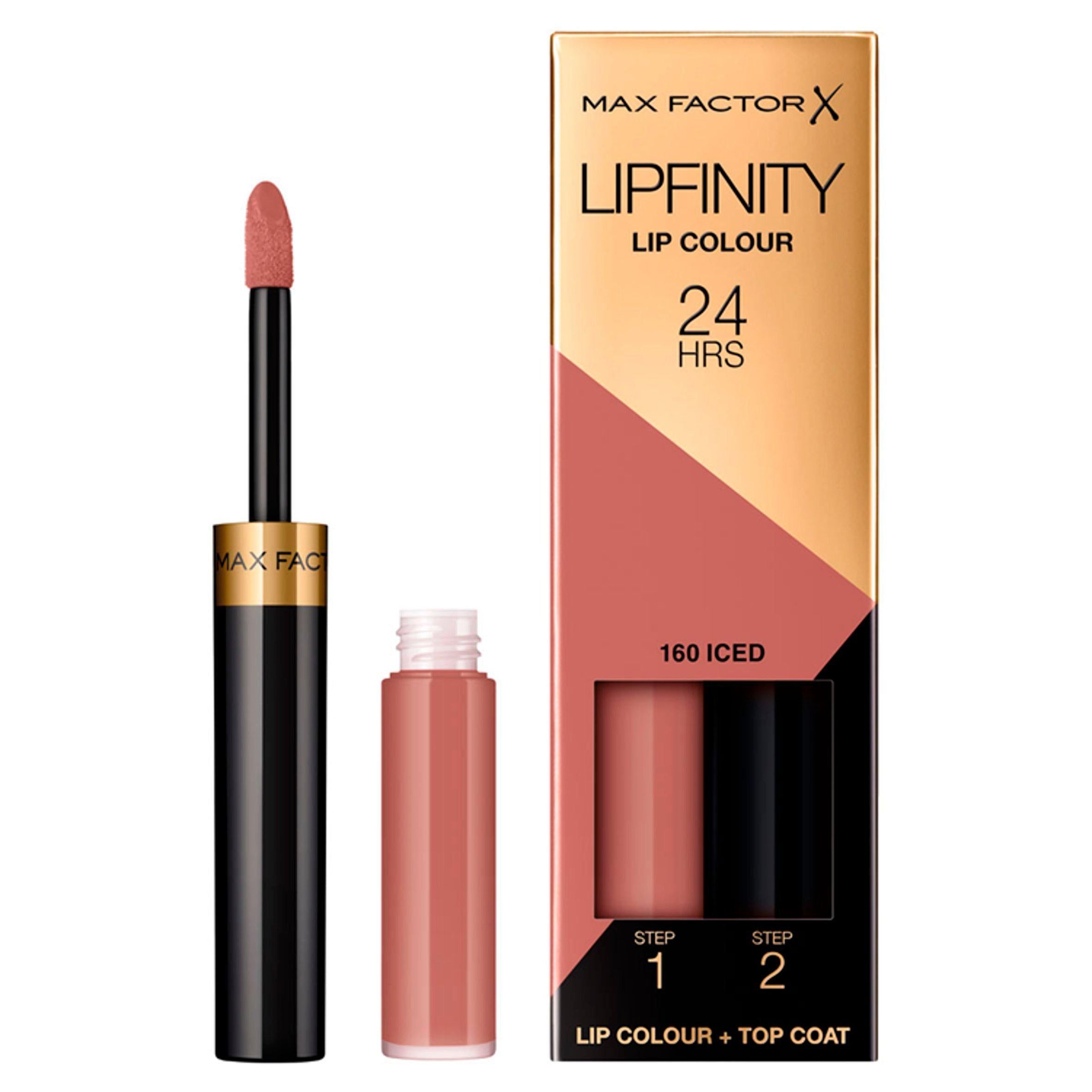 Max Factor Lipfinity Lip Color Lipstick 2-Step Long Lasting 160 Iced