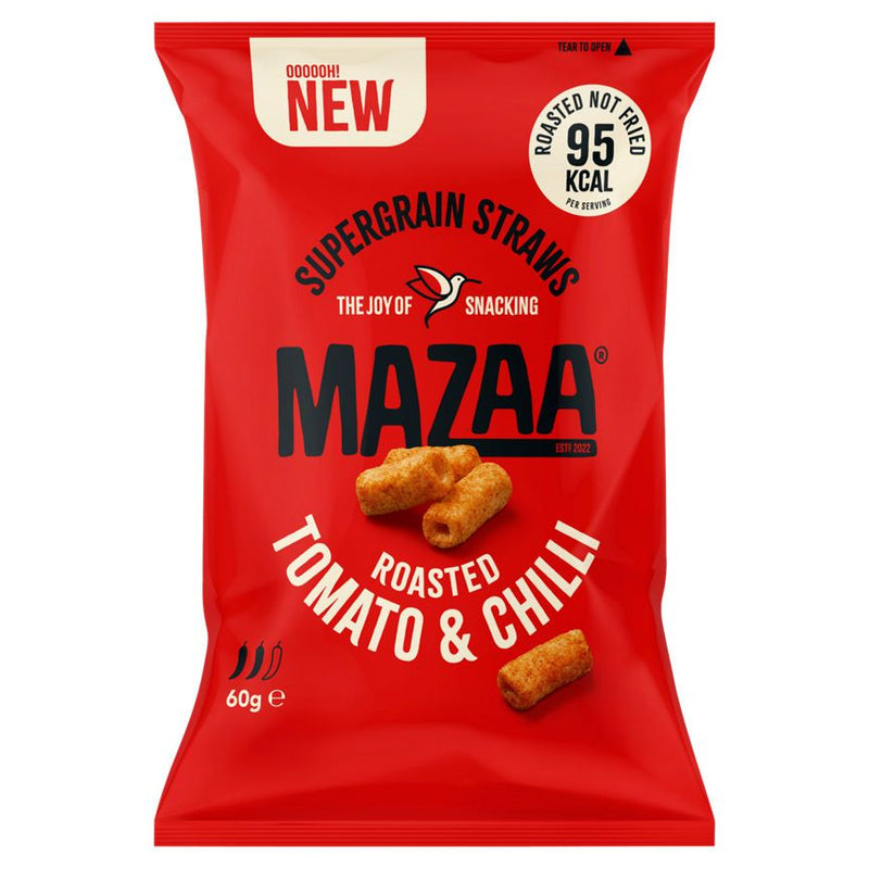 Mazaa Supergrain Straws Roasted Tomato &amp;amp; Chilli 60g