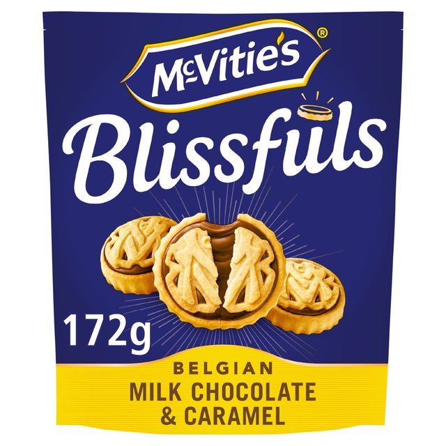 McVitie's Blissfuls Belgian Milk Chocolate &amp;amp; Caramel Biscuits   172g