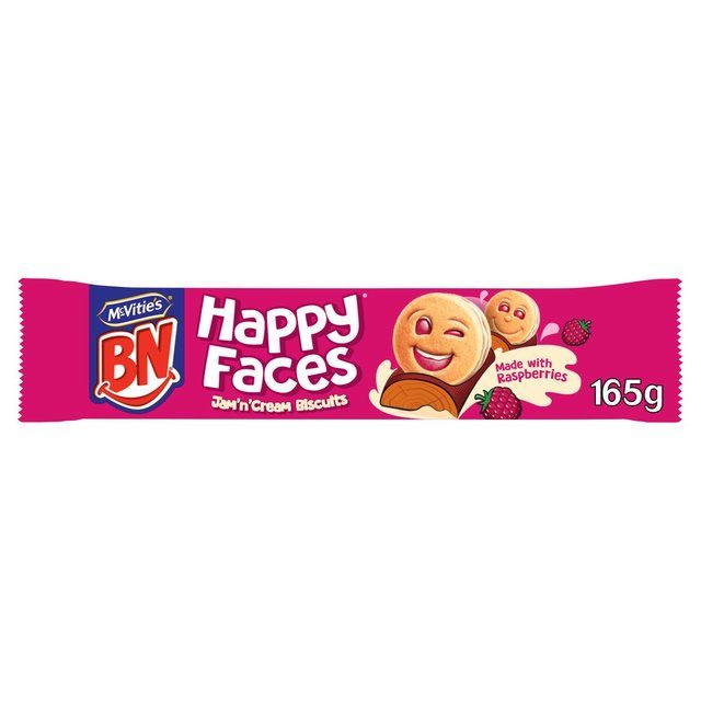 McVitie's BN Happy Faces Jam &amp;amp; Cream Biscuits 165g   165g
