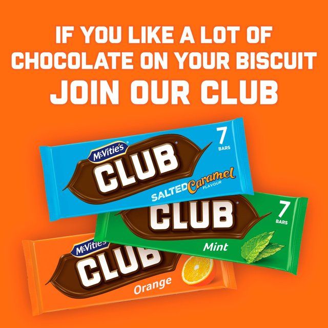 McVitie's Club Orange Chocolate Biscuit Bars Multipack   7 x 23g