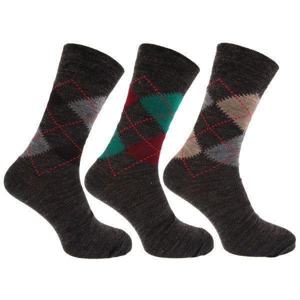 Mens Socks With Lycra (Pack Of 3) (UK Shoe 6-11, EUR 39-45) Shades of Grey / 1EA