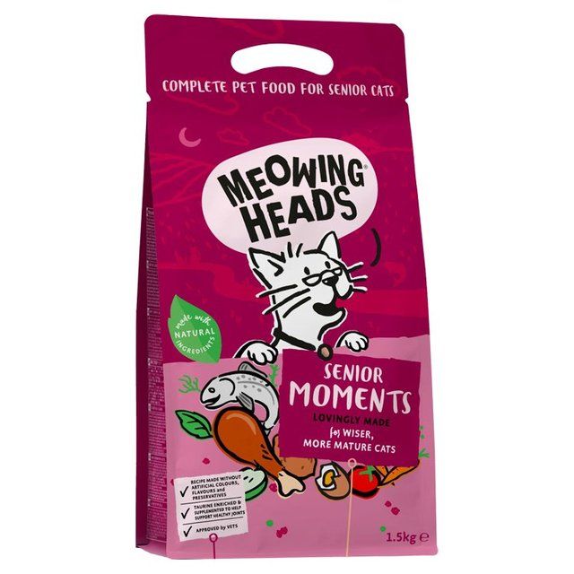 Meowing Heads Senior Moments száraz macskaeledel 1.5 kg
