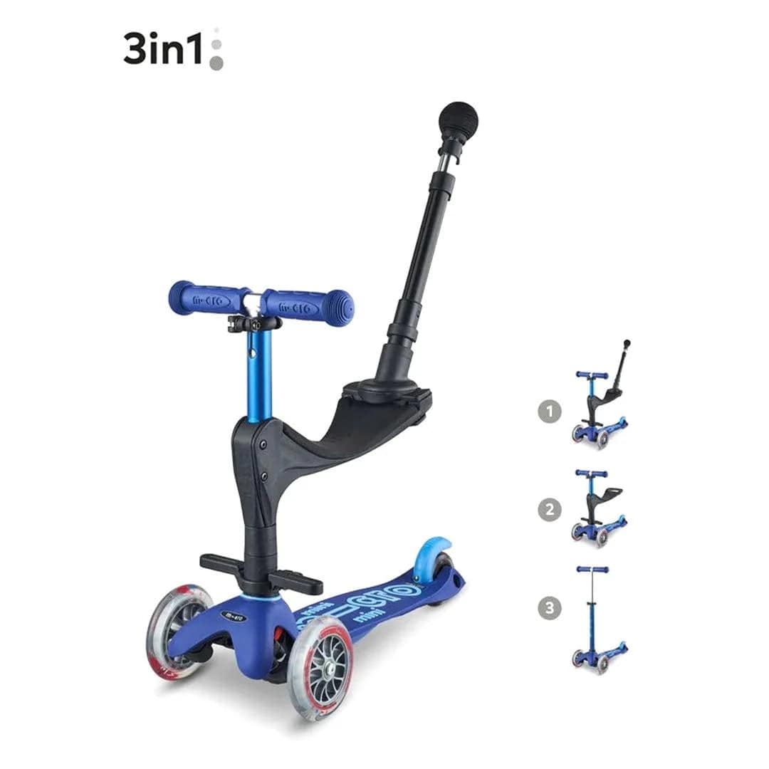 Micro Scooter 3in1 toddler scooter with push handle, blue - British product