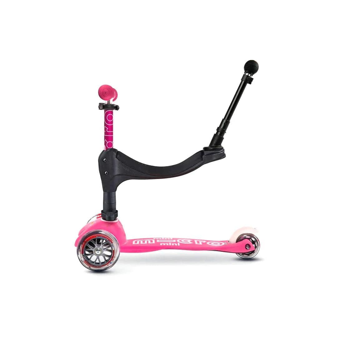 Micro 3in1 scooter in pink with push handle, imported from the UK