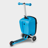 Micro Junior Luggage scooter suitcase in blue (British brand)