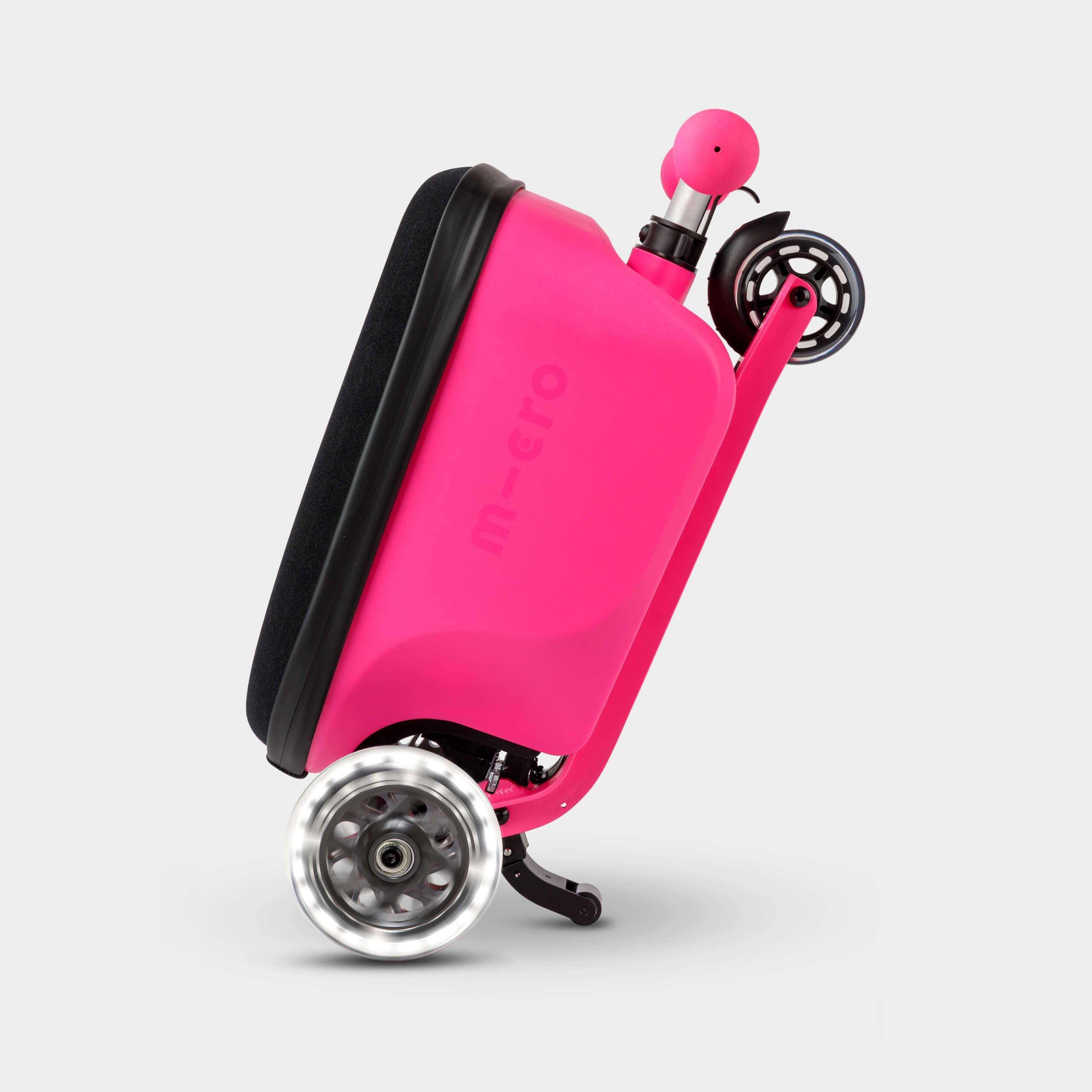 Micro kids scooter suitcase in pink (British brand)