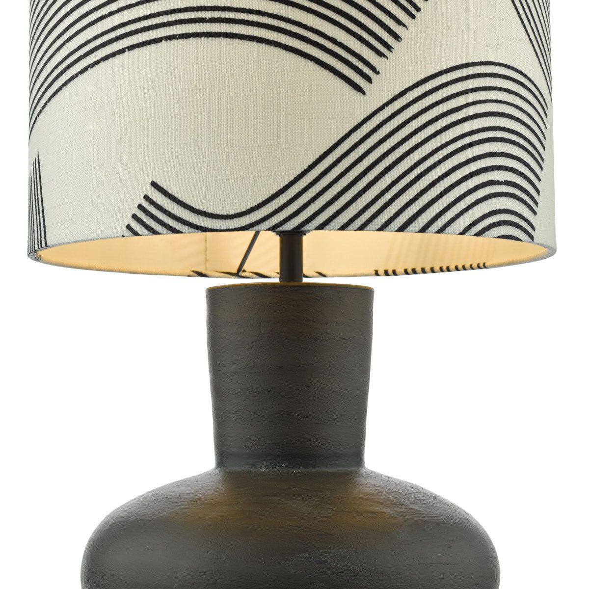 Miho Black &amp;amp; Bronze Table Lamp with Fabric Shade