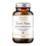 Mindful Extracts Organic Lion&amp;rsquo;s Mane Mushroom Extract 60 Vegan Capsules