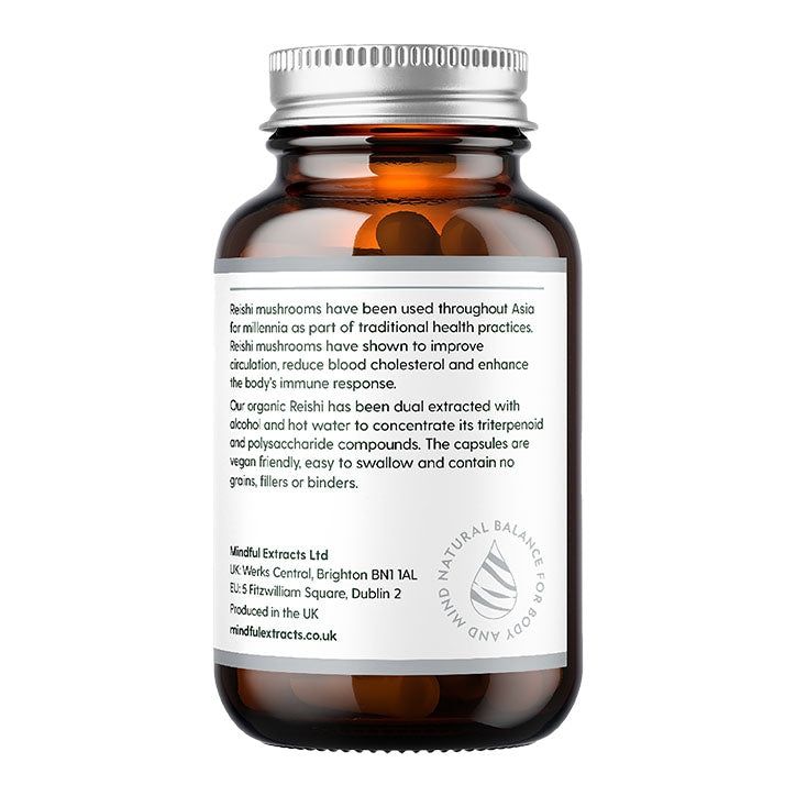 Mindful Extracts Organic Reishi Mushroom 60 Vegan Capsules