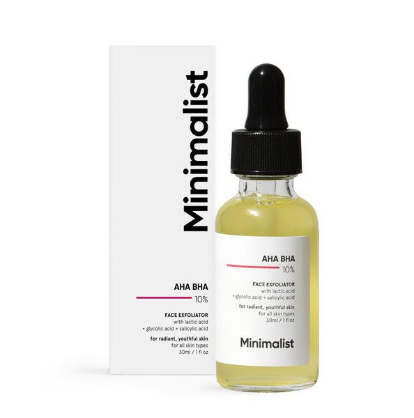 Minimalist 10% AHA BHA Exfoliating Serum for Youthful Skin