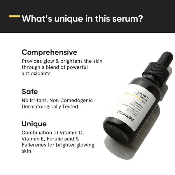 Minimalist 16% Vitamin C Serum, Brightens &amp;amp; Protects Skin