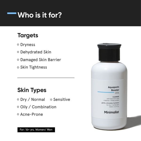 Minimalist Hyaluronic Face Cleanser for Hydrating Dry Skin