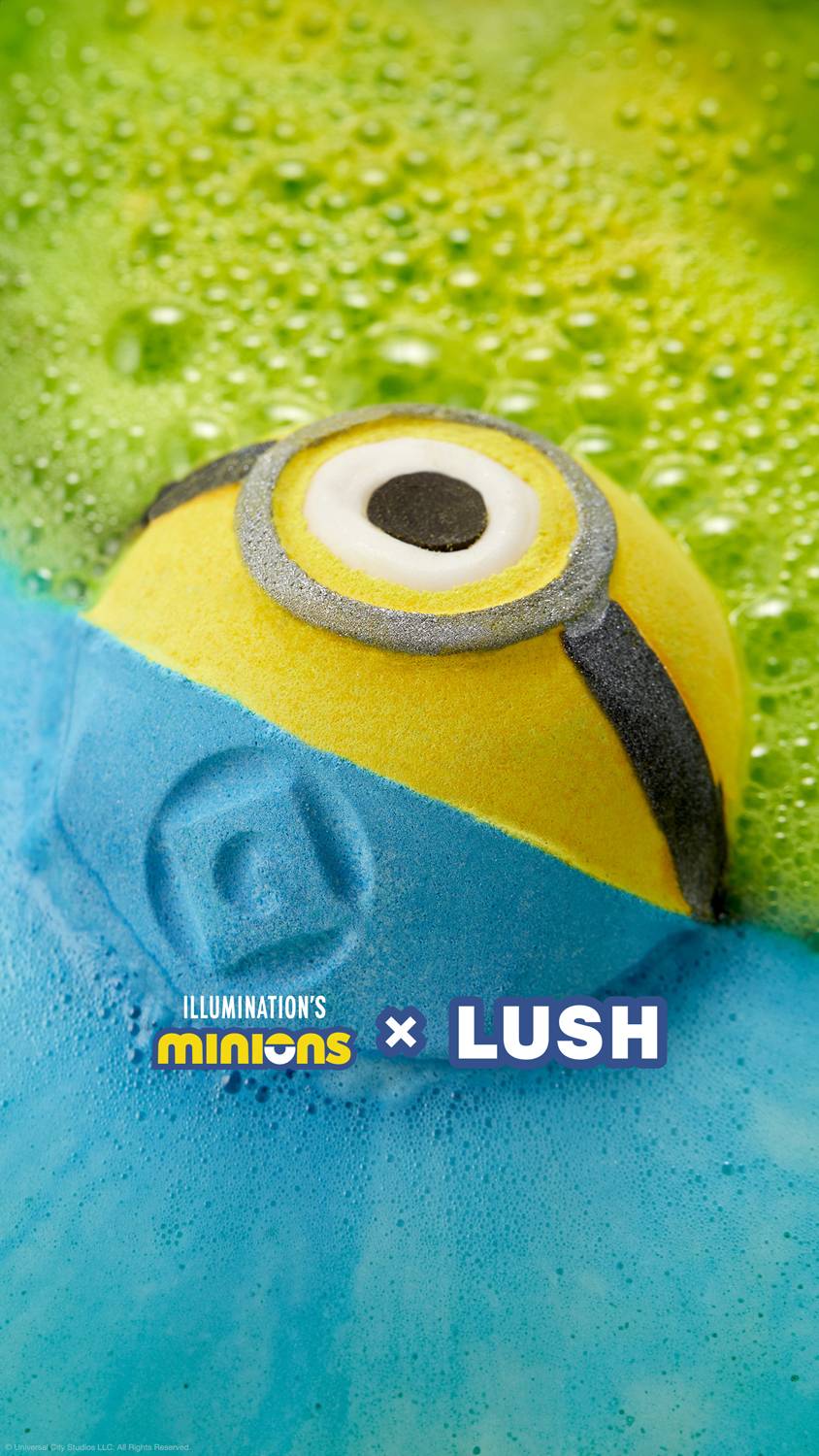 Lush Minions banana-scented bath bomb, imported from the UK