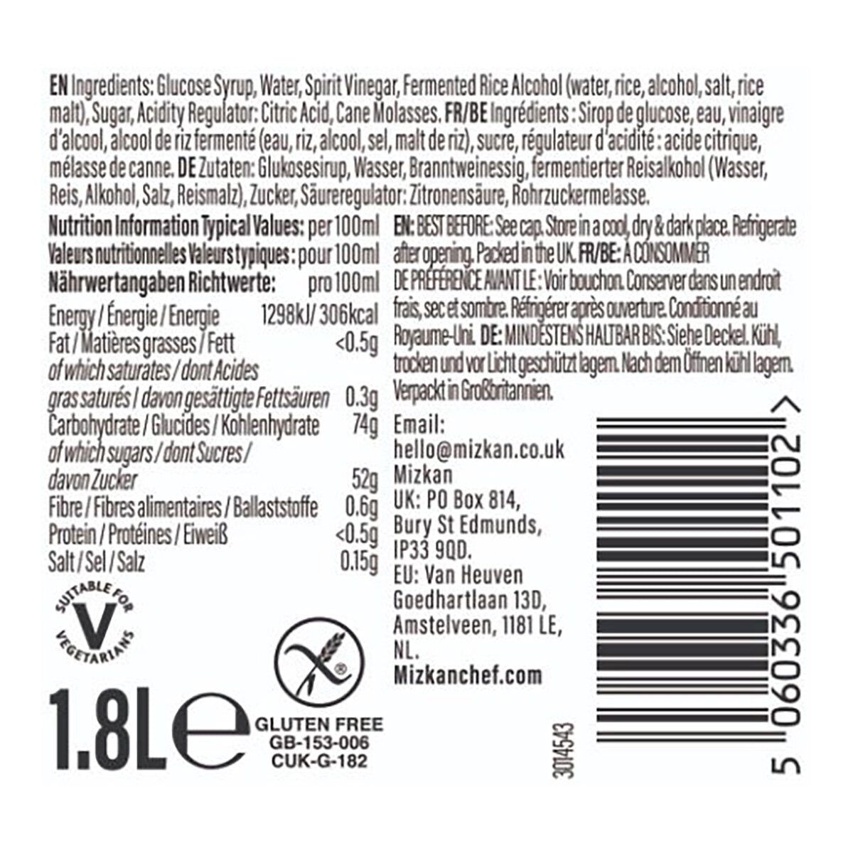 Mizkan Honteri Mirin Style Seasoning Oil, 1.8L