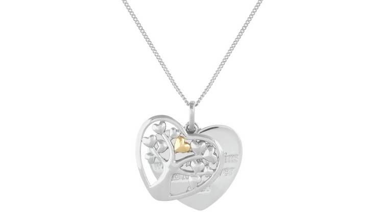 Moon &amp;amp; Back Silver Tree of Life Necklace